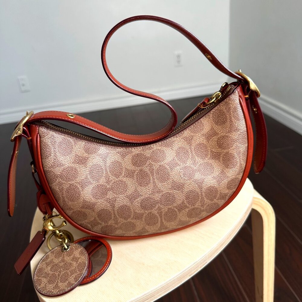 Brown Leather Coach Shoulder Bag